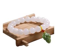 Pulsera de jade de nefritas hetias naturales afortunadas wu lou ench brazalete feng shui shui blancos jade jadeite joyas joyas joyas jade amulet atrae dinero prosperidad suerte, gato cinnabar (color:
