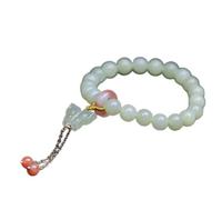 Pulsera de jade hetiana natural cuentas de 8 mm ágata feng shui grabado afortunado amenazas de mariposa colgante elástico talismán espiritual para mujeres femininidad amor prosperidad meditación