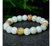 Pulsera de Jade Natural Feng Shui, Pulsera Unisex de Jade de Loto Tallado, Brazalete de Cuentas para Mujeres, atrae Riqueza y Buena Suerte, talismán Fuerte