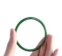 Pulsera De Jade Y ágata Verde Natural para Mujer, Brazaletes Finos Redondos Hechos A Mano, Elegante Joya De Regalo para Damas con Caja De Regalo. Green,Jade 55mm