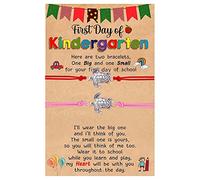 Pulsera de joyería azul perla para la escuela regalo pulsera más tarjeta regreso a la escuela regalos madre hija pulsera conjunto para 2 primeros días escolares pulsera mamá y rosa mm acero hombres