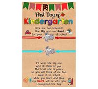 Pulsera de joyería azul perla para la escuela regalo pulsera más tarjeta regreso a la escuela regalos madre hija pulsera conjunto para 2 primeros días escolares pulsera mamá y rosa mm acero hombres