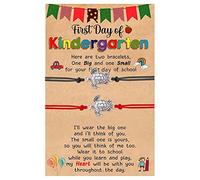 Pulsera de joyería azul perla para la escuela regalo pulsera más tarjeta regreso a la escuela regalos madre hija pulsera conjunto para 2 primeros días escolares pulsera mamá y rosa mm acero hombres