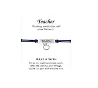 Pulsera de joyería con tarjeta de bendición inspiradora para profesor, pulsera de enseñanza, aretes lindos de San Valentín, talla única, Metal, No es una piedra preciosa