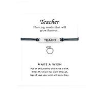 Pulsera de joyería con tarjeta de bendición inspiradora para profesores, pulsera de enseñanza, pendientes, reloj de buceo para hombre, One Size, Metal, No es una piedra preciosa
