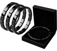 Pulsera de joyería de hematita neutra, pulsera elástica de cuentas cuadradas de hematita natural, diseño simple y elegante, dada a la persona más preciada, talla única, Hematita, 0