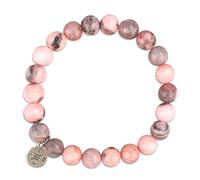 Pulsera de Jubilación, Regalo de Jubilación para Mujeres Hombres Pulsera de Piedra Natural con Tarjeta de Mensaje Despedida Adiós Nuevo Trabajo Regalo para Compañeros de Trabajo Amigos (Rosa)