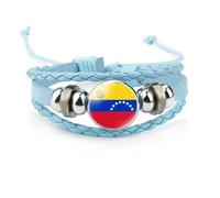 Pulsera De La Bandera De Venezuela - Brazaletes De La Bandera Nacional De Moda Ajustables para Mujeres Hombres, Pulseras De Bandera De Cuero Tejidas Hechas A Mano Coloridas Joyer