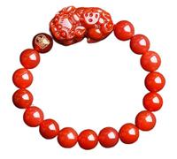 Pulsera de la suerte de mascota de Feng Shui, amuleto de ágata natural y cristal de obsidiana para buena suerte y protección, One Size, Piedra, Sin piedra preciosa