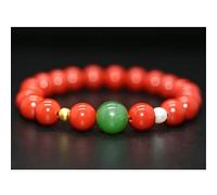 Pulsera de la suerte Feng Shui Amuleto de cinabrio natural Pulsera de cuentas de Buda Talismán Amuletos de la suerte Atraer buena suerte Dinero Amor Brazalete Regalo for mujeres/hombres, 6 mm ?Cinabri