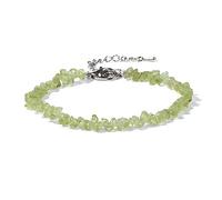 Pulsera De La Suerte Mujer, Pulsera De Piedra De Peridoto Natural Irregular Pulsera De Piedras Preciosas Pulsera De Chakra De Yoga Ajustable Pulsera De Joyería De Amuleto De La Suerte Para Mujeres