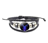 Pulsera De Las Doce Constelaciones Pulseras Luminosas Que Brillan En Oscuridad Pulseras De Cuerda Ajustables Negras Pulsera De Cuero Tejida A Mano Joyería Astrológica Para El Horóscopo Capricornio