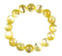 Pulsera de lepidolita dorada de grado 7A, pulsera elástica de cuentas de cristal natural para hombres y mujeres, joyería de reiki hecha a mano para aliviar el estrés y curación emocional, 10mm, Piedra