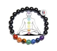PULSERA DE LOS 7 CHAKRAS piedras naturales | EBOOK Oferta | Hecha a mano | Joyas Mujeres Hombres | TODAS LAS PIEDRAS DE NUESTRAS PULSERAS SON NATURALES (ONIX)