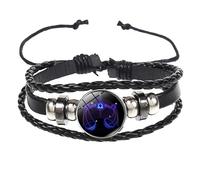 Pulsera De Los Signos Del Zodíaco, Hecha A Mano, Multicapa, Ajustable, De Cuero Sintético, Unisex, Con 12 Constelaciones, Brilla En La Oscuridad, Ideal Como Regalo Para Mujeres Y Hombres, Libra, 2