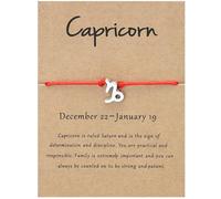 Pulsera De Los Signos Del Zodíaco, Tejida A Mano, Ajustable, Con 12 Constelaciones, De Cuerda Roja De La Suerte, Unisex, Joyería De Astrología Y Horóscopo, Regalos Para Mujeres Y Hombres Capricornio