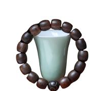 Pulsera de Madera de agar Verde de Hainan: diseño de Nube propicia con Incrustaciones de Plata de una Sola hebra de Madera Antigua de Grado de hundimiento