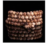 Pulsera de Madera de agarwood 108 Cuentas de Buda con patrón de Piel de Tigre Pulsera Rosario Mala Collar Cadena para Hombres y Mujeres, 0.236 in