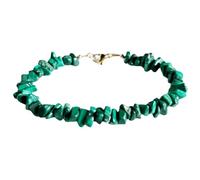 Pulsera de malaquita de 3-5 mm con forma de pepitas y cuentas de corte liso, cierre chapado en oro de 18 cm para hombre y mujer | LK_STACK_04549