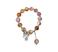 Pulsera de mariposa de color esmaltado, hecha a mano, pulsera femenina con cuentas de flores rotas, relojes de ritmo cardíaco, talla única, Plástico, No es una piedra preciosa