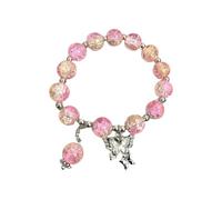 Pulsera de mariposa de color esmaltado, hecha a mano, pulsera femenina con cuentas de flores rotas y aretes de estrella, talla única, Plástico, No es una piedra preciosa