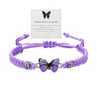Pulsera de mariposa tejida a mano para hombre y mujer, joyería de cumpleaños personalizada para hombres, talla única, Algodón, No es una piedra preciosa