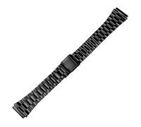 Pulsera de metal 18 mm compatible con Casio AQ-230 A158/A159/A168/F91 LA-680 Cadena reloj dorada pequeña y cuadrada Correa acero inoxidable(Black)