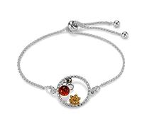 Pulsera De Mujer Con Ámbar Y Plata De Ley 925 En Colores Naturales