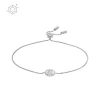 Fossil Pulsera para Mujer Plata de Ley, Largo: 216mm, Ancho: 8.7mm Plata de Ley Pulsera, JFS00616040, Plata y Blanco