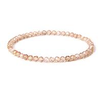 Pulsera De Mujer, Pulsera De Cuentas Facetadas Pequeñas De 3x4mm, Pulsera De Cuentas De Cristal De Cuarzo De Piedra Natural, Joyería Para Hombres, Regalos De Yoga,Circón De 4 Mm,21CM