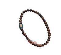 Pulsera de nicho Coleccionable con Cuentas de jadeíta Azul de una Sola hebra de Madera de agar Blanca de 4 mm - Grado de hundimiento en Agua