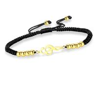 Pulsera de notas musicales para mujeres y hombres nota musical hecha a mano ajustable cuerda trenzada abalorios joyería musical regalos para músicos amantes de la música profesores (Cuerda G-B)