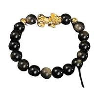 Pulsera de obsidiana Negra, ágata roja Natural, obsidiana Dorada, Vietnam Sakin Pi Xiu, Pulsera de Pareja, Amuleto, Riqueza contra el Mal, Pulsera de Cristal