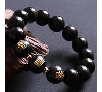 Pulsera de obsidiana Negra Feng Shui, Pulsera de Piedras Preciosas Naturales, Pulsera Budista de Cuentas de Mala, Pulsera de Chakras de Cristal Reiki para Mujeres, Hombres, Pulsera de Buena Suerte,