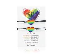 Pulsera de orgullo gay, pulsera de corazón arcoíris, accesorios del orgullo gay, pulseras ajustables de la amistad con diseño de arco iris, dije LGBT para regalo de orgullo bisexual gay y lesbiano
