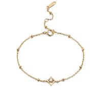 Pulsera de oro amarillo Au 375/585/750 con verde Lab Esmeralda Tierna Estrella, Oro amarillo de 18 quilates (750), Moissanita