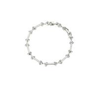 Pulsera de oro blanco de 18 quilates con moissanita y cadena de huesos Au750