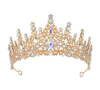 Pulsera de oro para niña, elegante corona para mujer, decoración de cumpleaños y disfraz de nudo (rojo, una talla única)
