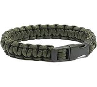 Mil-Tec Pulsera de paracaídas de supervivencia ancha, color verde oliva