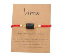 Pulsera De Pareja Con Signos Del Zodíaco Cuerda Roja De La Suerte Pulseras Ajustables De Cuentas De Las 12 Constelaciones Unisex Joyería De Horóscopo Astrológico Regalos Para Mujeres Y Hombres Libra