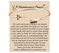 Pulsera de peluquería, estilista, regalo de tijera, regalo de peluquero, regalo de salón para estilista, peluquería, oración, esteticista, regalo, L, Acero inoxidable, Sin gemas.