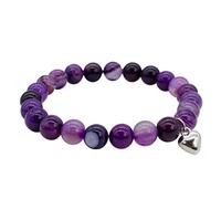 Pulsera de perlas de ágata morada de chakra de Buda XIACIBDUS de 10 mm, piedras curativas, elásticas, piedras preciosas naturales