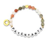 Pulsera de perlas de regalo para madrinas, pulsera de piedra natural, regalo para madrinas, pulseras elásticas con la letra, Eine Grösse, Piedra, Piedra natural.