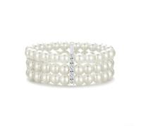 Pulsera de perlas de varias hebras diseñada con consideración para la movilidad de la muñeca y la proporción visual durante la interacción social y el tiempo (dos capas de perlas)