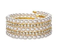 Pulsera de perlas para mujer, regalos de moda, delicada pulsera de perlas barrocas blancas, pulseras de muñeca para dama de honor, novia, joyería de boda, Adjustable, Acero inoxidable, No es una