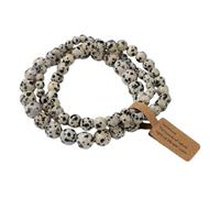 Pulsera De Piedra -3 Piezas Juego De Pulseras De Cuentas De Piedra Natural para Hombres Y Mujeres Pulsera con Dijes De Ágatas De Aventurina Multicapa Joyería De Amistad para Parejas,Dalmata,Talla