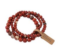 Pulsera de piedra -3 piezas Juego de pulseras de cuentas de piedra natural para hombres y mujeres Pulsera con dijes de ágatas de aventurina multicapa Joyería de amistad para parejas, piedra roja,