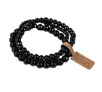 Pulsera de piedra -3 piezas Juego de pulseras de cuentas de piedra natural para hombres y mujeres Pulsera con dijes de ágatas de aventurina multicapa Joyería de amistad para parejas, vidrio negro,