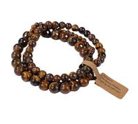Pulsera de piedra -3 piezas Juego de pulseras de cuentas de piedra natural para hombres y mujeres Pulsera con dijes de ágatas de aventurina multicapa Joyería de amistad para parejas, ojo de tigre,