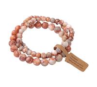 Pulsera de piedra -3 piezas Juego de pulseras de cuentas de piedra natural para hombres y mujeres Pulsera con dijes de ágatas de aventurina multicapa Joyería de amistad para parejas, red roja, tal